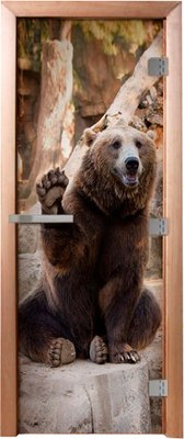 Стеклянная дверь для бани/сауны Doorwood Эталон ФП А061 70x190 (ручка матовая) - фото