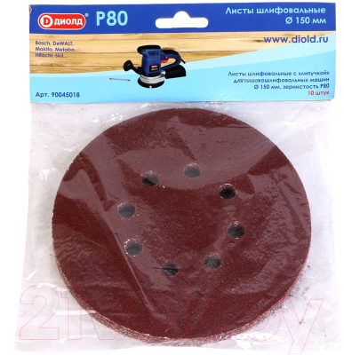 Шлифлист Диолд d-150мм Р80 / 90045018 - фото