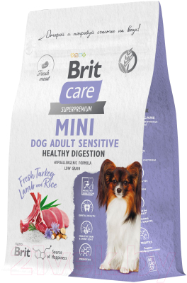 Сухой корм для собак Brit Care Mini Adult Sensitive Healthy Digestion с инд и ягн 5079162 - фото