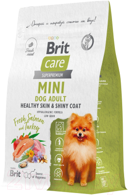 Сухой корм для собак Brit Care Mini Adult Healthy Skin&Shiny Coat с лос. и инд. / 5079179 - фото