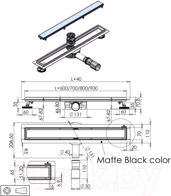 Трап для душа Roxen Supra Black 91050-120