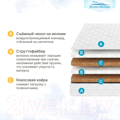 Матрас в кроватку Seven Dreams Cocos Strutto Optimal 415294