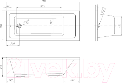 Ванна акриловая Ventospa Novaro 170x70