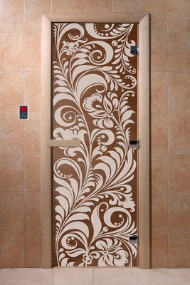 Стеклянная дверь для бани/сауны Doorwood Хохлома 70x190 / DW01689