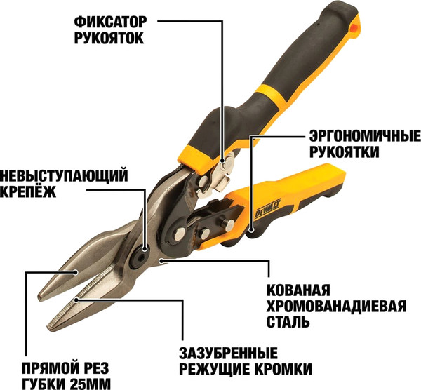 Ножницы по металлу DeWalt DWHT14675-0