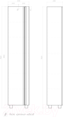 Шкаф-пенал для ванной Vigo Holly 400 / pn.HOL.40