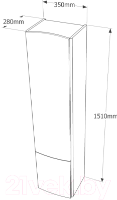 Шкаф-пенал для ванной Velvex Luna 35 Навесной / pp.LUN.35