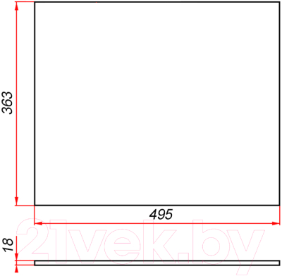 Столешница для ванной ЗОВ CLDSP18W495363