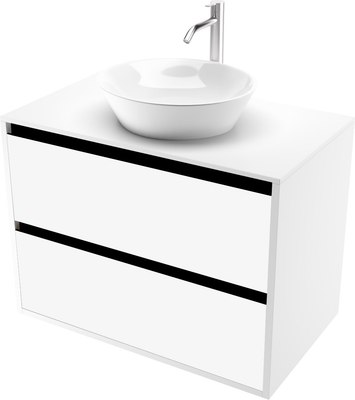 Тумба под умывальник ЗОВ Парма 80 / P80LWP0MWMC1B-LDSPW (белый матовый) - фото