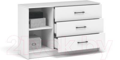 Тумба Империал Чикаго Вайт 1 дверь 3 ящика