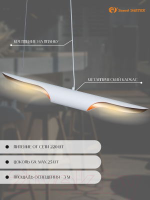 Потолочный светильник Элетех Мишель 80 НСБ 01-2x25-102 G9 / 1005405357