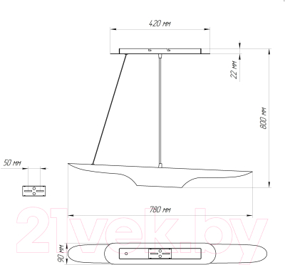 Потолочный светильник Элетех Мишель 80 НСБ 01-2x25-102 G9 / 1005405357