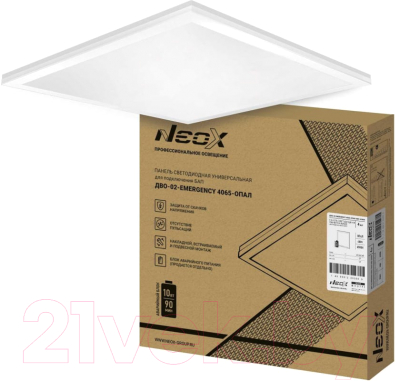 Панель светодиодная Neox ДВО-02-Emergency 4065-Опал / 4690612053042