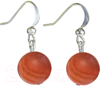 Серьги Wolves Агат Африканский матовый №1 6556 - фото