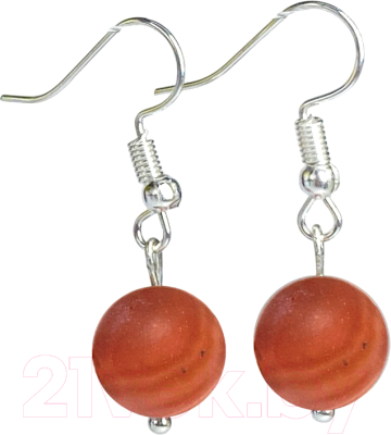 Серьги Wolves Агат Африканский матовый №2 6557 - фото