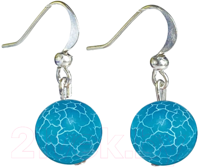 Серьги Wolves Агат Африканский матовый №1 6564 - фото