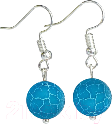 Серьги Wolves Агат Африканский матовый №2 6565 - фото