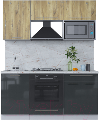 Кухонный гарнитур Интерлиния Мила Пластик 1.7 - фото