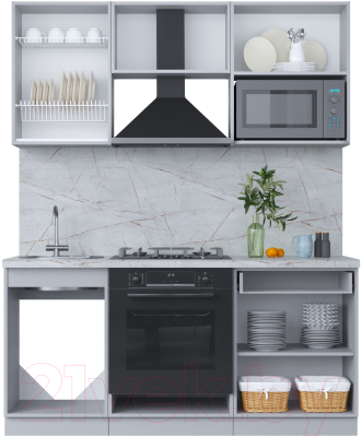 Кухонный гарнитур Интерлиния Мила Пластик 1.7
