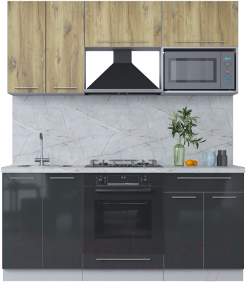 Кухонный гарнитур Интерлиния Мила Пластик 1.8 - фото