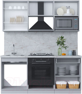Кухонный гарнитур Интерлиния Мила Пластик 1.8