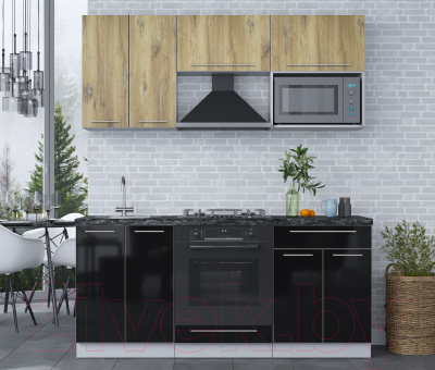 Кухонный гарнитур Интерлиния Мила Пластик 1.8