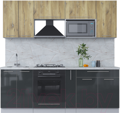 Кухонный гарнитур Интерлиния Мила Пластик 2.2 - фото