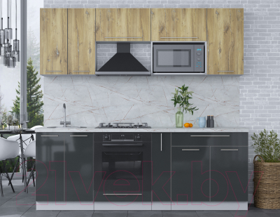 Кухонный гарнитур Интерлиния Мила Пластик 2.2