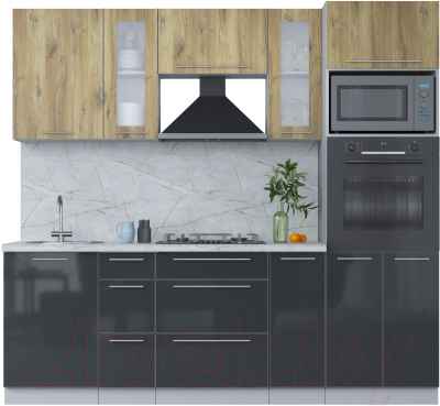 Кухонный гарнитур Интерлиния Мила Пластик 2.3 - фото