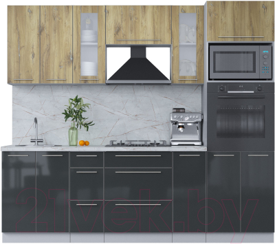 Кухонный гарнитур Интерлиния Мила Пластик 2.4 - фото