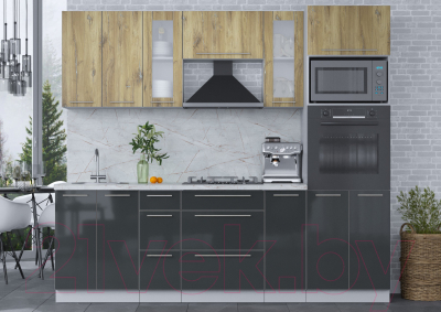 Кухонный гарнитур Интерлиния Мила Пластик 2.4