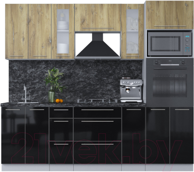 Кухонный гарнитур Интерлиния Мила Пластик 2.4 - фото