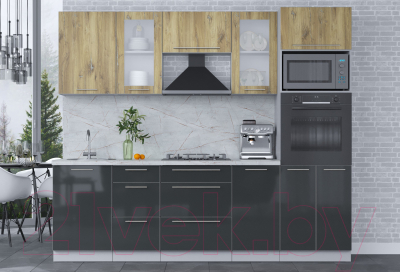 Кухонный гарнитур Интерлиния Мила Пластик 2.5