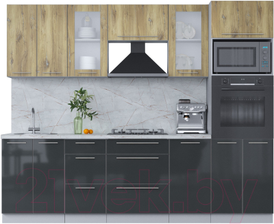 Кухонный гарнитур Интерлиния Мила Пластик 2.6 - фото