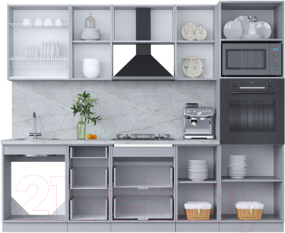 Кухонный гарнитур Интерлиния Мила Пластик 2.6