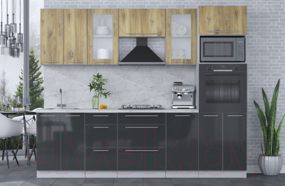 Кухонный гарнитур Интерлиния Мила Пластик 2.6