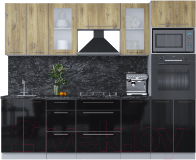 Кухонный гарнитур Интерлиния Мила Пластик 2.6 - фото