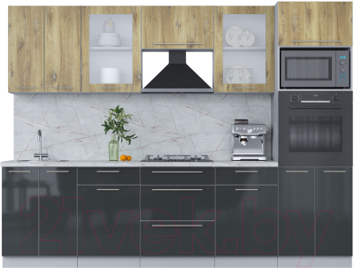 Кухонный гарнитур Интерлиния Мила Пластик 2.8 - фото