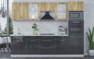 Кухонный гарнитур Интерлиния Мила Пластик 2.8