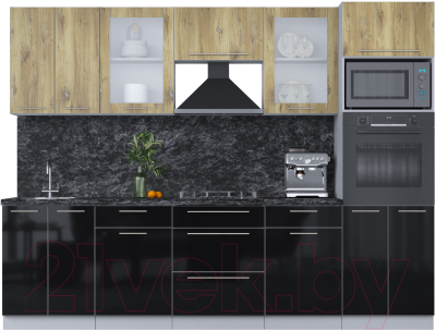 Кухонный гарнитур Интерлиния Мила Пластик 2.8 - фото