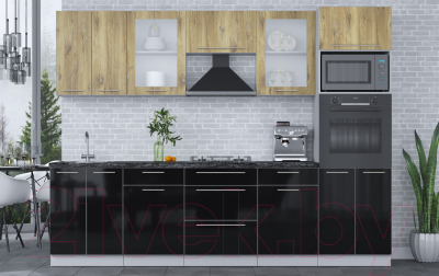 Кухонный гарнитур Интерлиния Мила Пластик 2.8