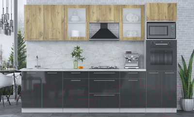 Кухонный гарнитур Интерлиния Мила Пластик 3.0