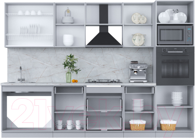 Кухонный гарнитур Интерлиния Мила Пластик 3.0