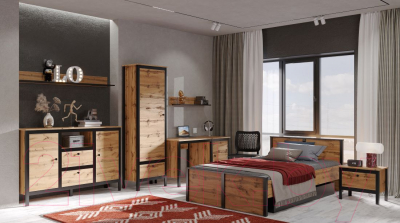 Тумба Black Red White Loft KOM2D2S/150