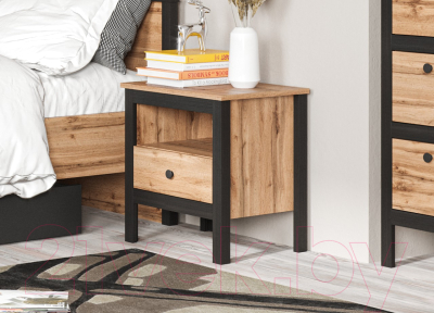 Прикроватная тумба Black Red White Loft KOM1S