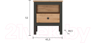 Прикроватная тумба Black Red White Loft KOM1S