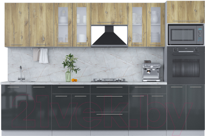 Кухонный гарнитур Интерлиния Мила Пластик 3.2 - фото