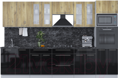 Кухонный гарнитур Интерлиния Мила Пластик 3.2 - фото