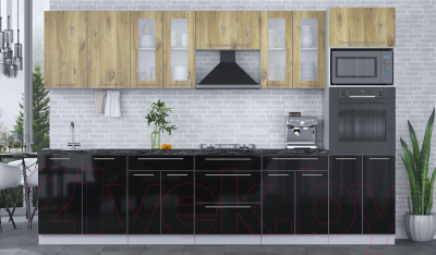 Кухонный гарнитур Интерлиния Мила Пластик 3.2