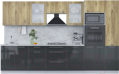 Кухонный гарнитур Интерлиния Мила Пластик 3.4 - фото